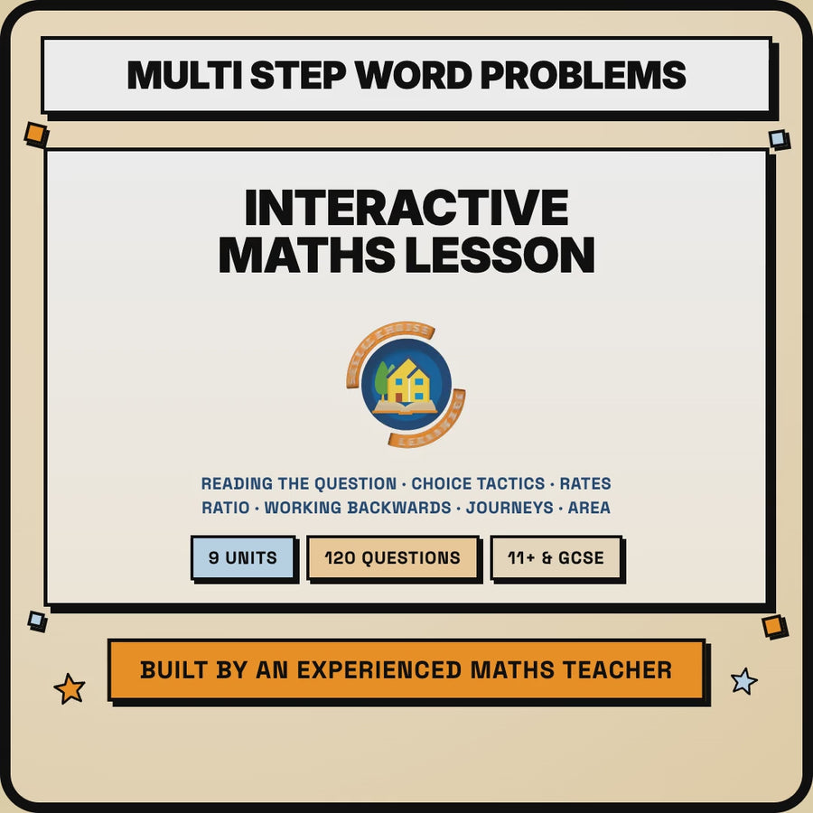 15 second preview of the Multi Step Word Problems interactive maths lesson