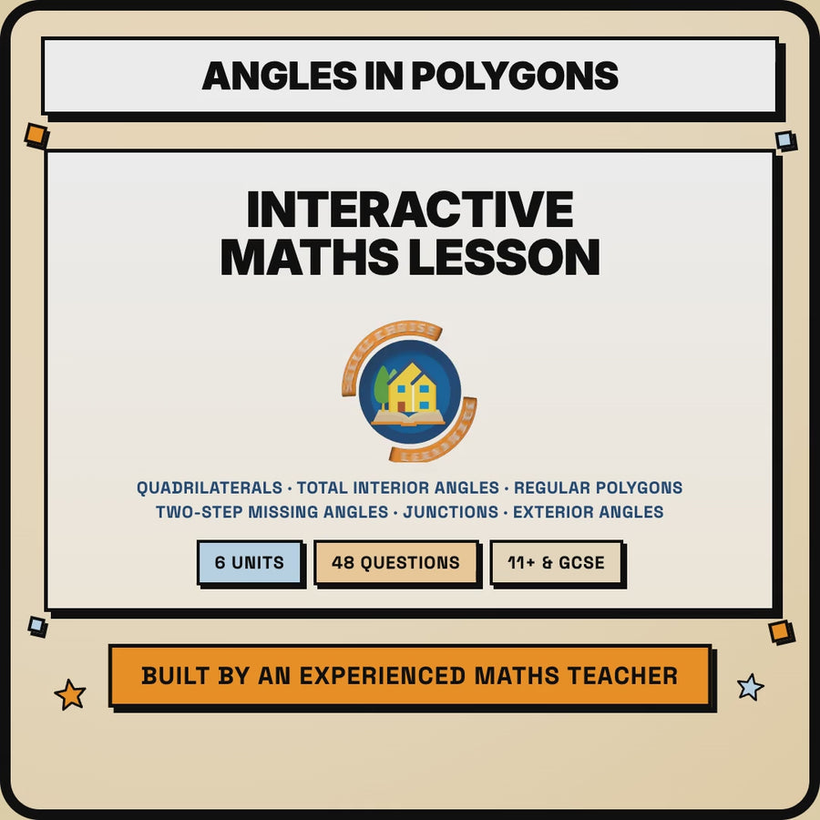 15 second preview of the Angles in Polygons interactive digital lesson