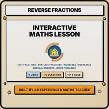 15 second preview of the Reverse Fractions interactive digital lesson