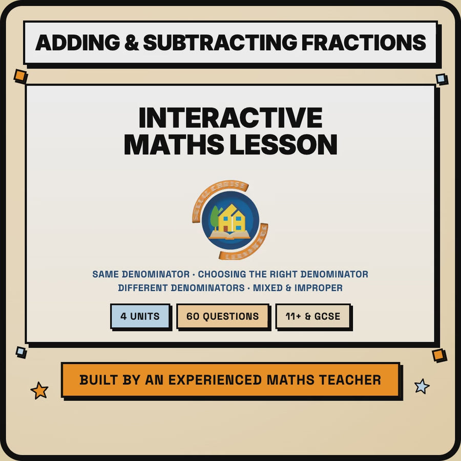 15 second preview of the Adding and Subtracting Fractions interactive digital lesson