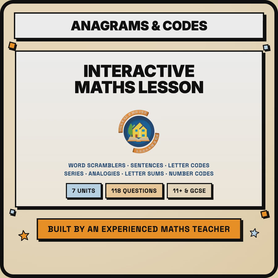 15 second preview of the Anagrams and Codes interactive lesson