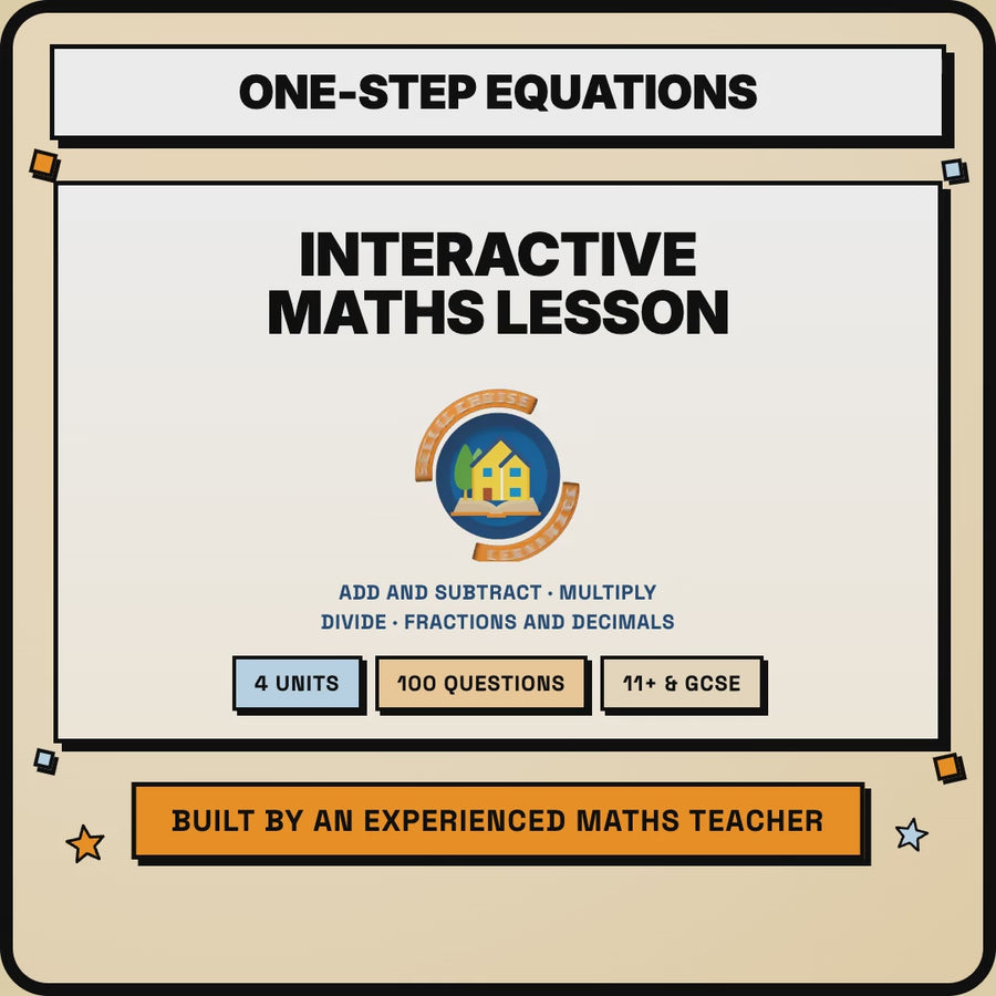 15 second preview of the One-Step Equations interactive digital lesson