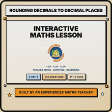 15 second preview of the Rounding Decimals to Decimal Places interactive lesson