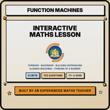 15 second preview of the Function Machines interactive digital lesson