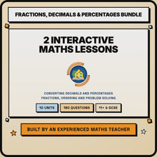 15 second preview of the two Fractions, Decimals and Percentages interactive lessons