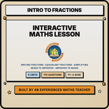 15 second preview of the Intro to Fractions interactive digital lesson