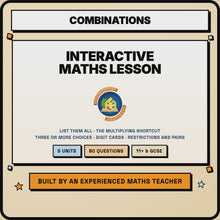 15 second preview of the Combinations interactive maths lesson