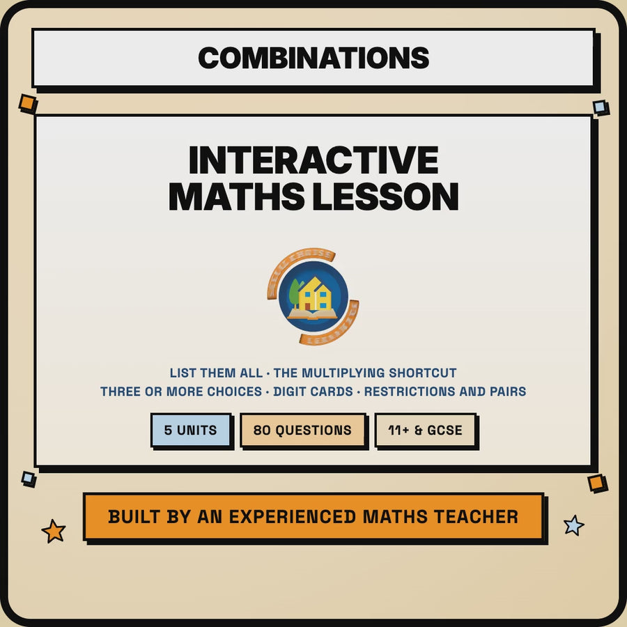 15 second preview of the Combinations interactive maths lesson
