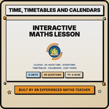 15 second demo of the Time, Timetables and Calendars interactive lesson