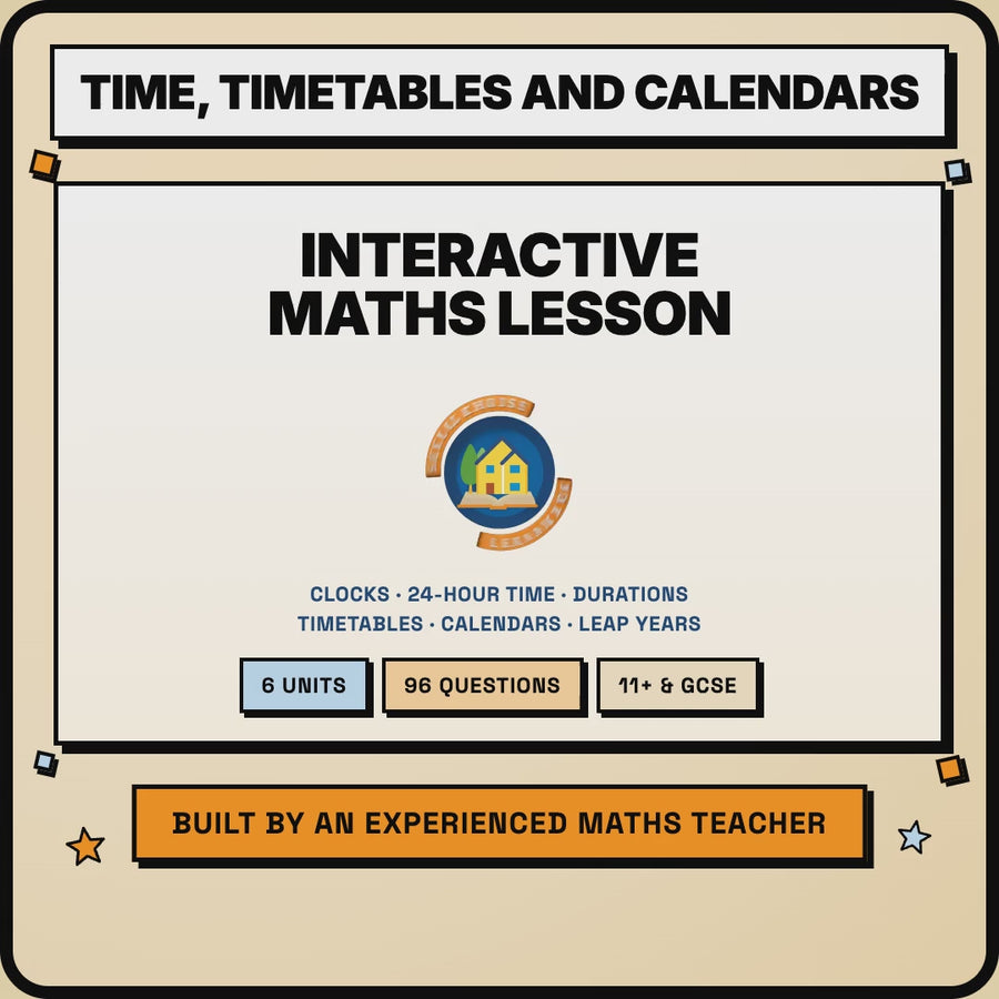15 second demo of the Time, Timetables and Calendars interactive lesson
