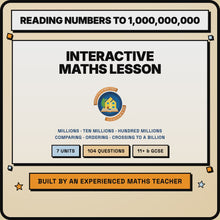 15 second preview of the Reading Numbers to 1,000,000,000 interactive lesson