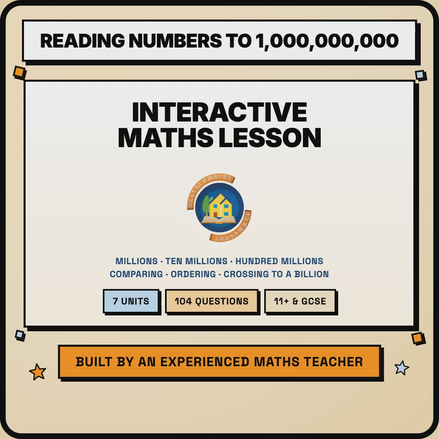 15 second preview of the Reading Numbers to 1,000,000,000 interactive lesson