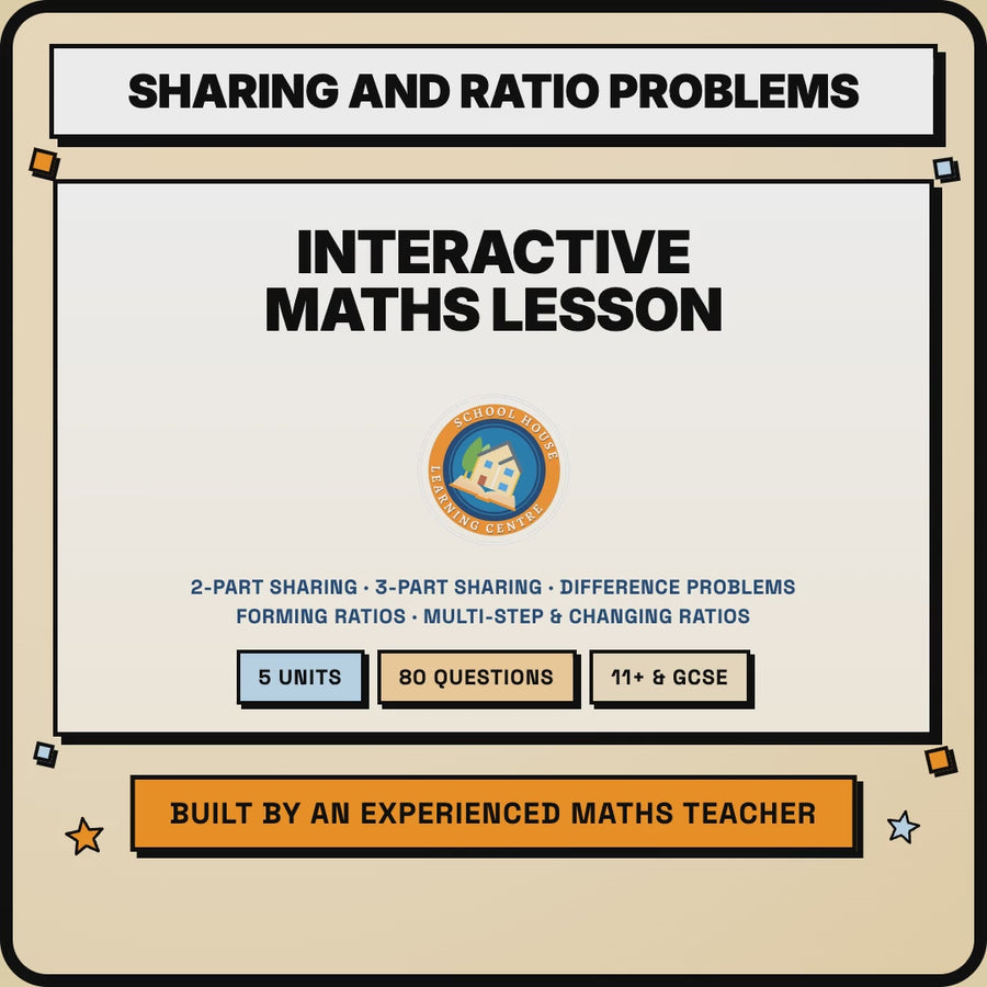 15 second preview of the Sharing and Ratio Problems interactive digital lesson
