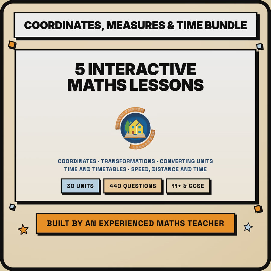 15 second preview of the Coordinates, Measures and Time Bundle lessons