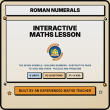 15 second preview of the Roman Numerals interactive lesson
