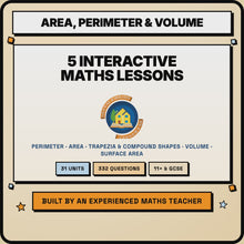 Area, Perimeter & Volume Mastery Bundle | 5 Interactive Digital Lessons | 31 Units, 332 Questions | 11+ & GCSE