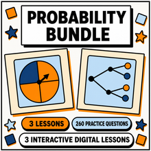 Probability Bundle, 3 interactive maths lessons, 17 units and 260 questions