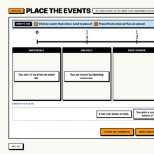Place the events onto the 0 to 1 likelihood scale explore tool