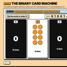 Number Bases and Binary, the binary card machine explore