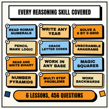 Every reasoning skill covered across the six lessons