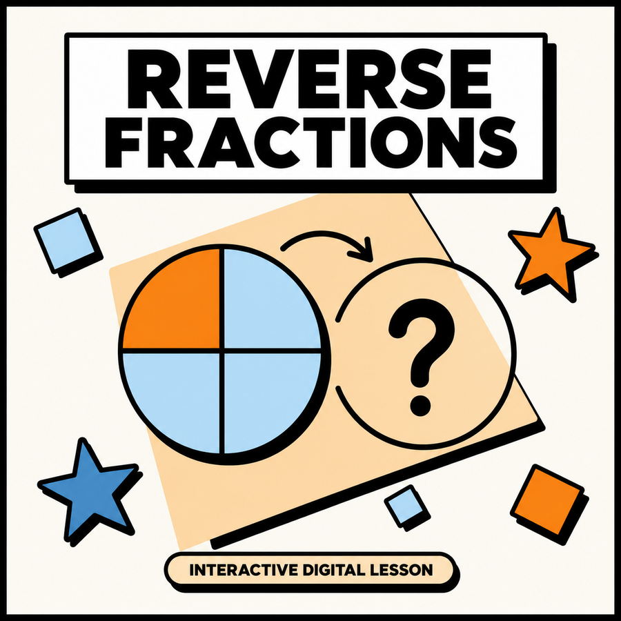Reverse Fractions Mastery interactive digital lesson for 11+ and GCSE maths revision