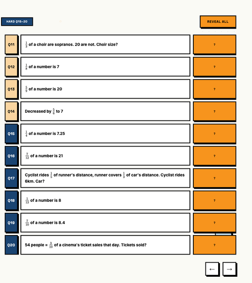 Hard tier questions Q15-20, mixed final challenge, answers hidden