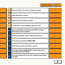 Hardest tier Roman numerals questions from the final mixed quiz