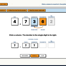 Decider digit table explore tool showing which digit decides the rounding