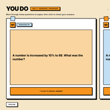 You Do practice question, Unit 4 increase and decrease, answer hidden