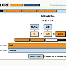 Estimate Then Check tool comparing an estimate against the real answer