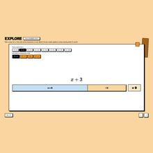 Explore page, interactive bar model showing x=6 substituted into x+3