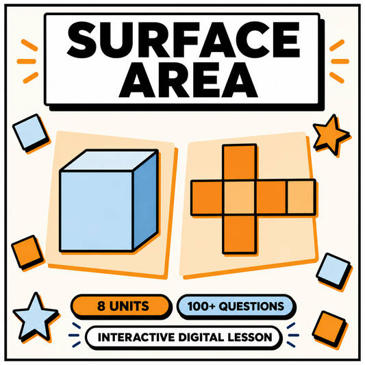 Surface area interactive digital maths lesson for 11+ and GCSE