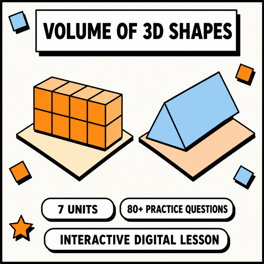 Volume of 3D Shapes Mastery interactive digital lesson for 11+ and GCSE maths revision